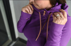 Pink Cement- 1/4 Zip- Deep Purple with Rose Gold