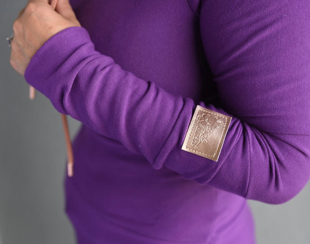 Pink Cement- Hoody- Deep Purple with Rose Gold