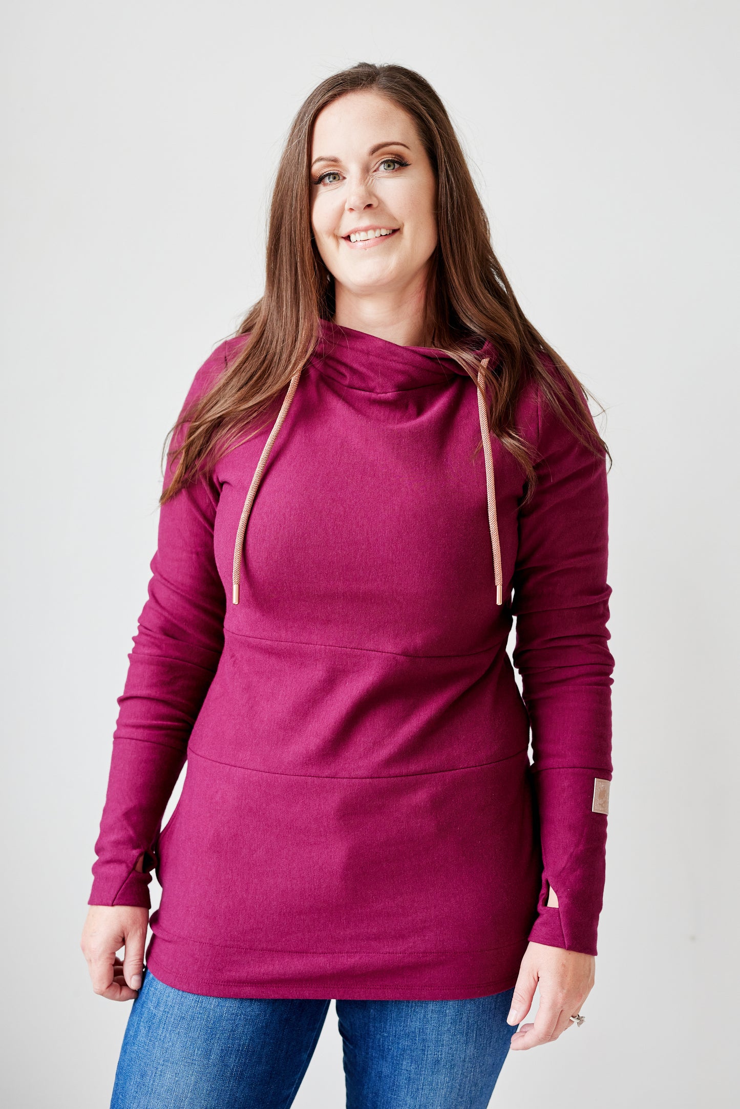 Pink Cement- Hoody- Merlot with Rose Gold