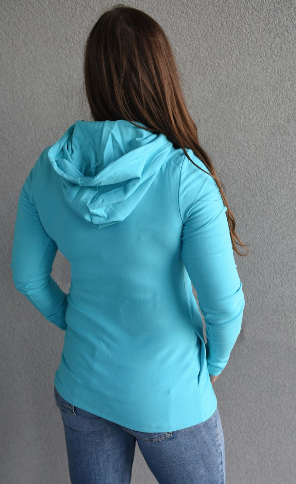 Pink Cement- 1/4 Zip- Aqua with Rose Gold