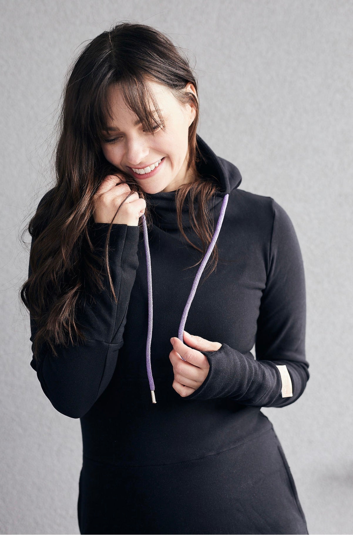 Pink Cement- Hoody- Black with Purple