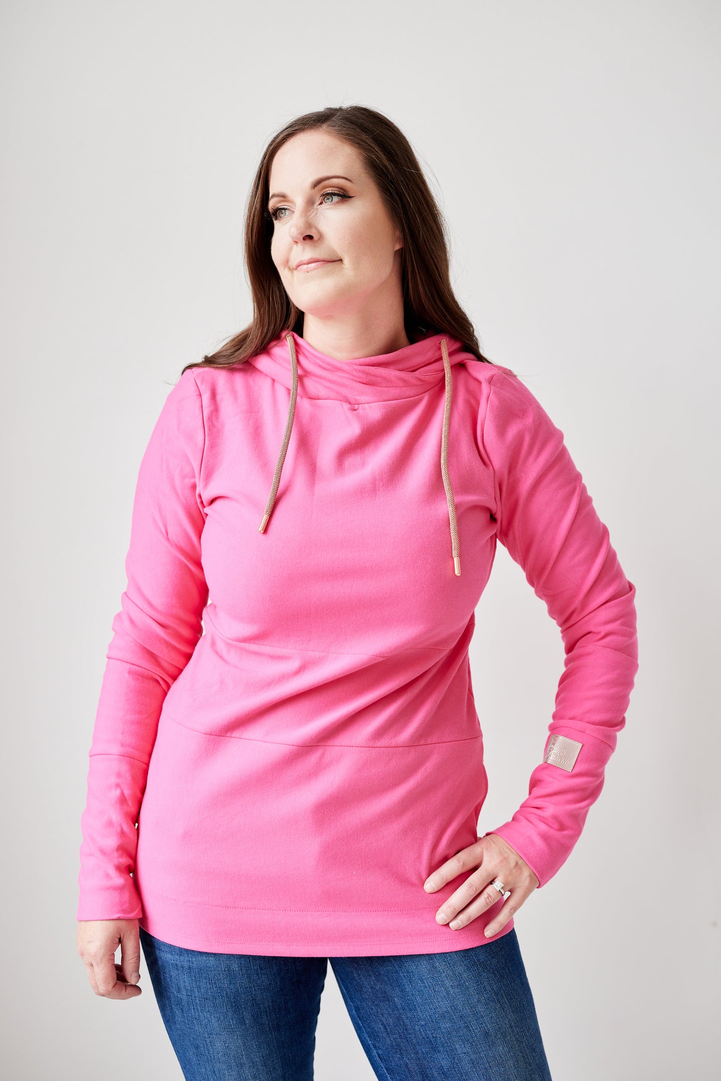 Pink Cement- Hoody- Fandango Pink with Rose Gold