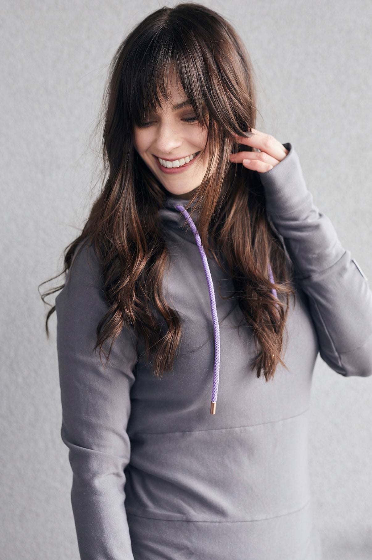 Pink Cement- Hoody- Grey with Purple-FINAL SALE