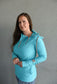Pink Cement- 1/4 Zip- Aqua with Rose Gold