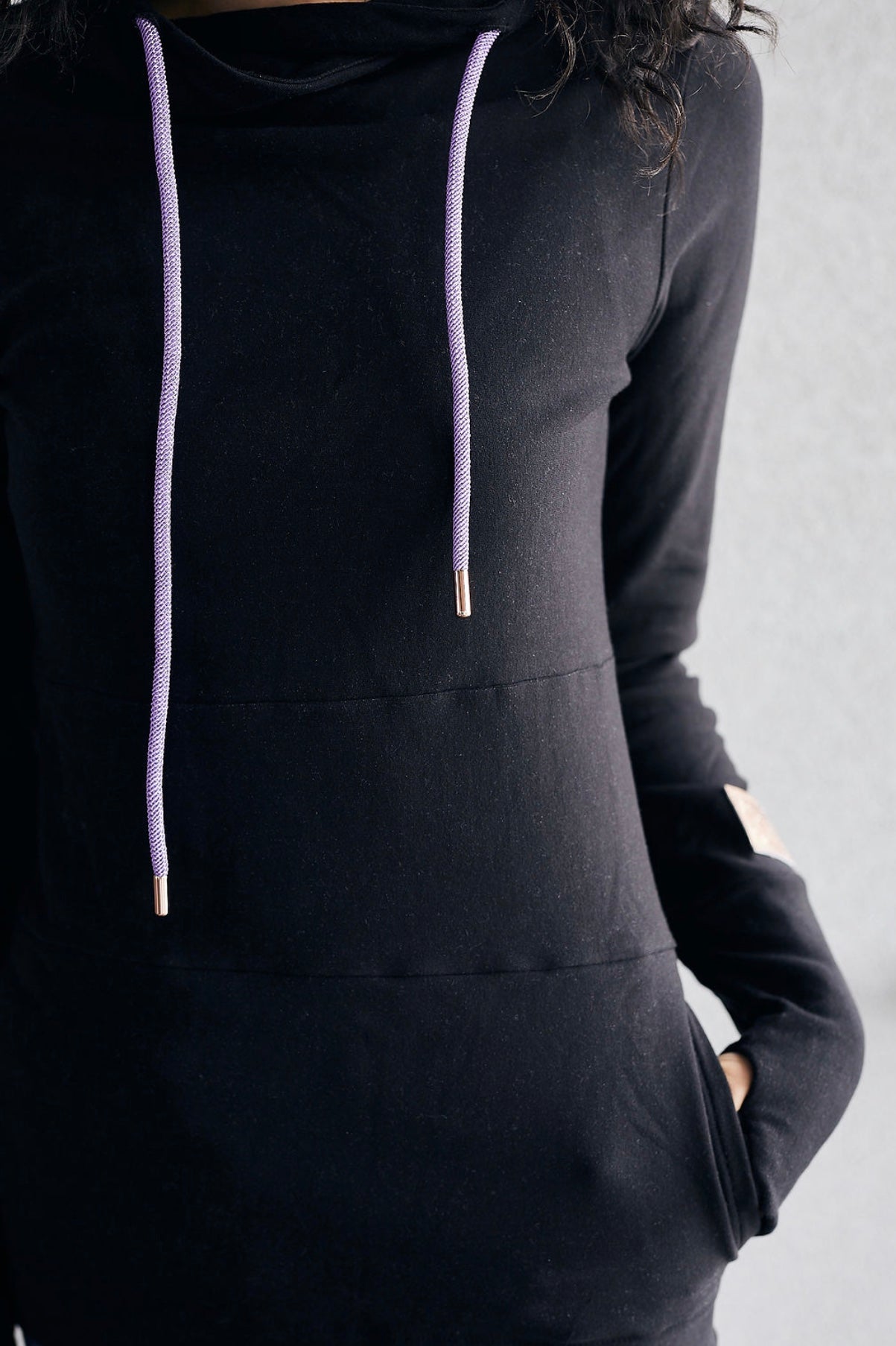 Pink Cement- Hoody- Black with Purple