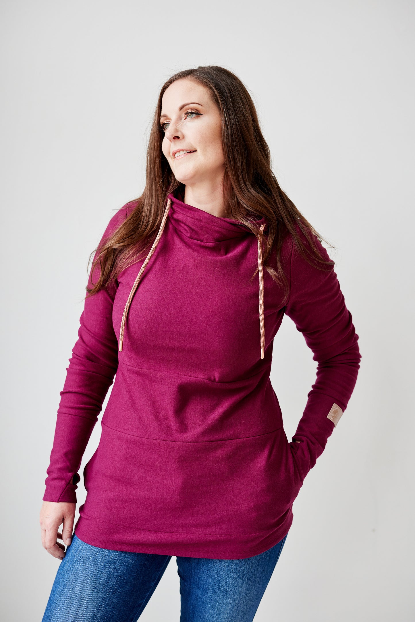 Pink Cement- Hoody- Merlot with Rose Gold