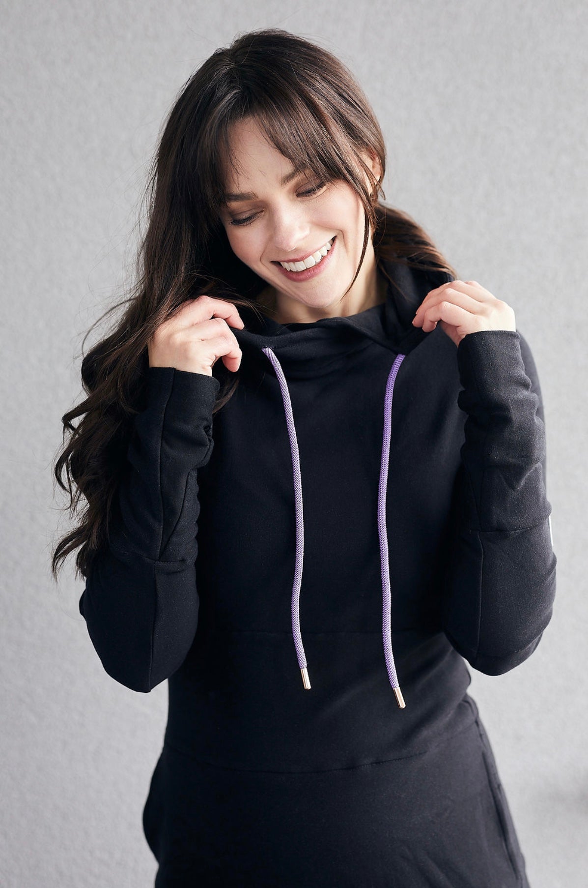 Pink Cement- Hoody- Black with Purple