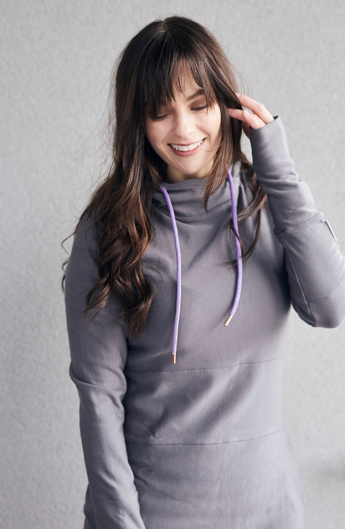 Pink Cement- Hoody- Grey with Purple-FINAL SALE