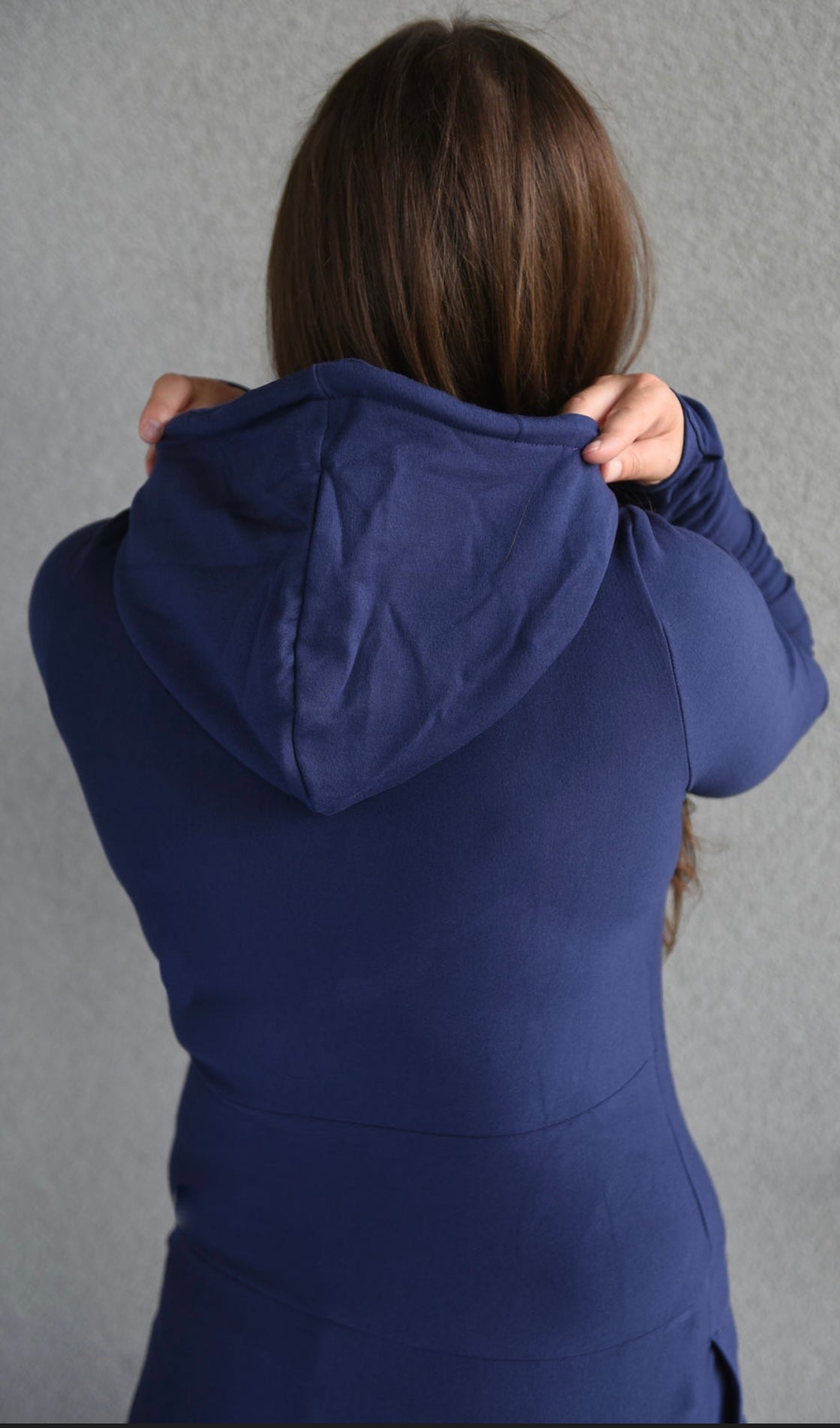 Pink Cement- Hoody- Navy Blue with Blue