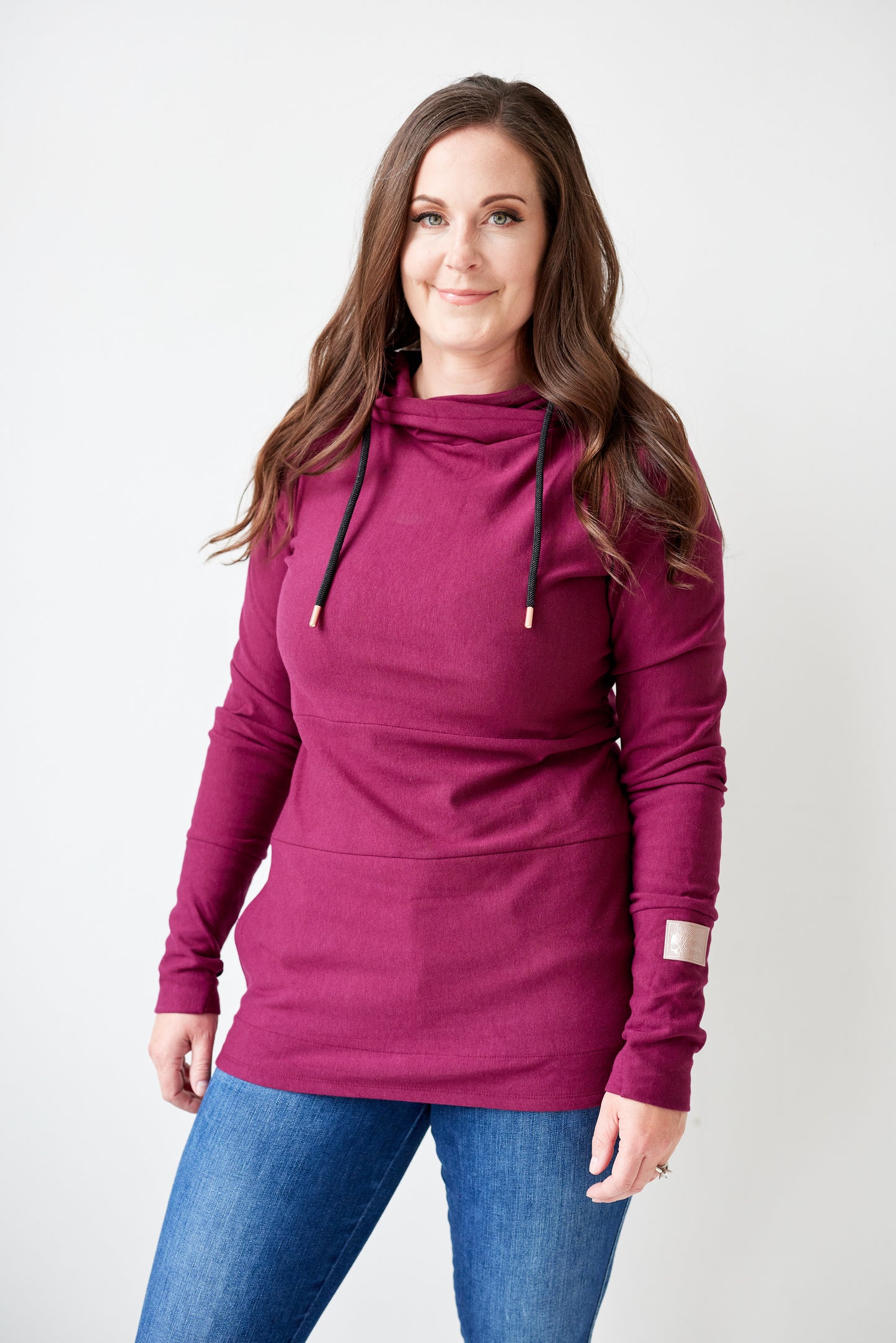 Pink Cement- Hoody- Merlot with Black