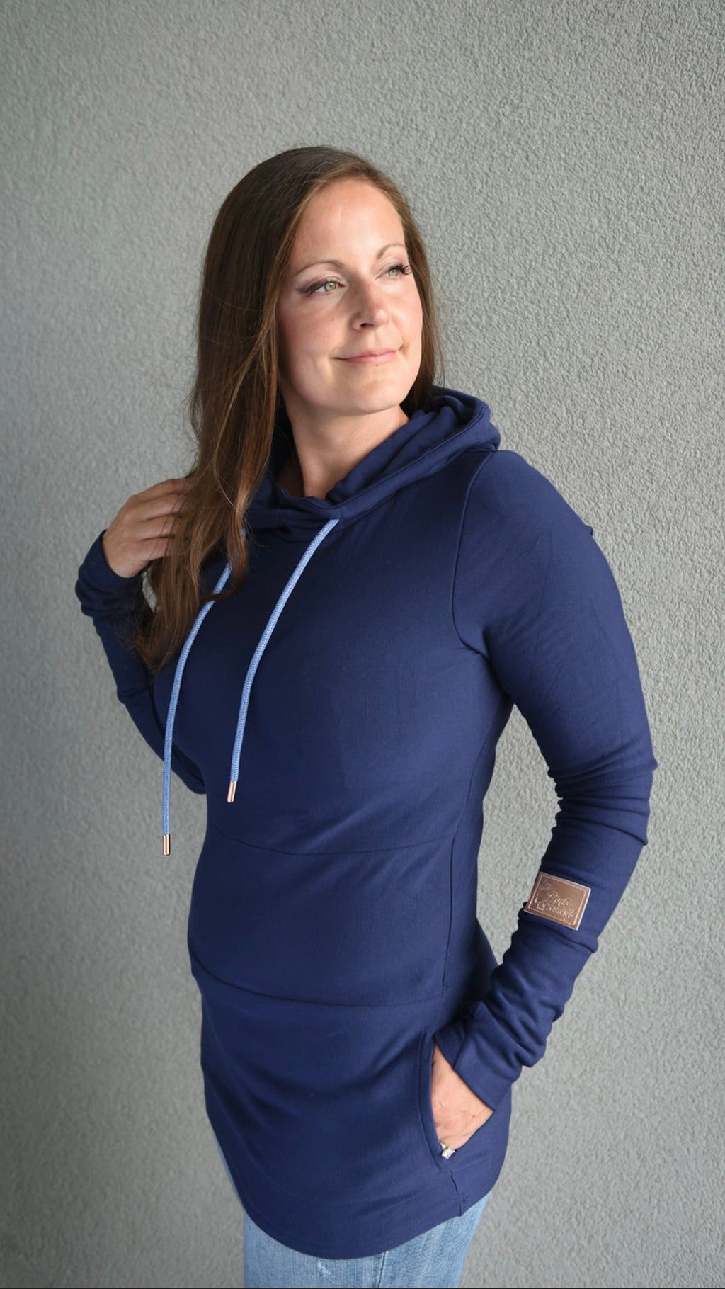 Pink Cement- Hoody- Navy Blue with Blue