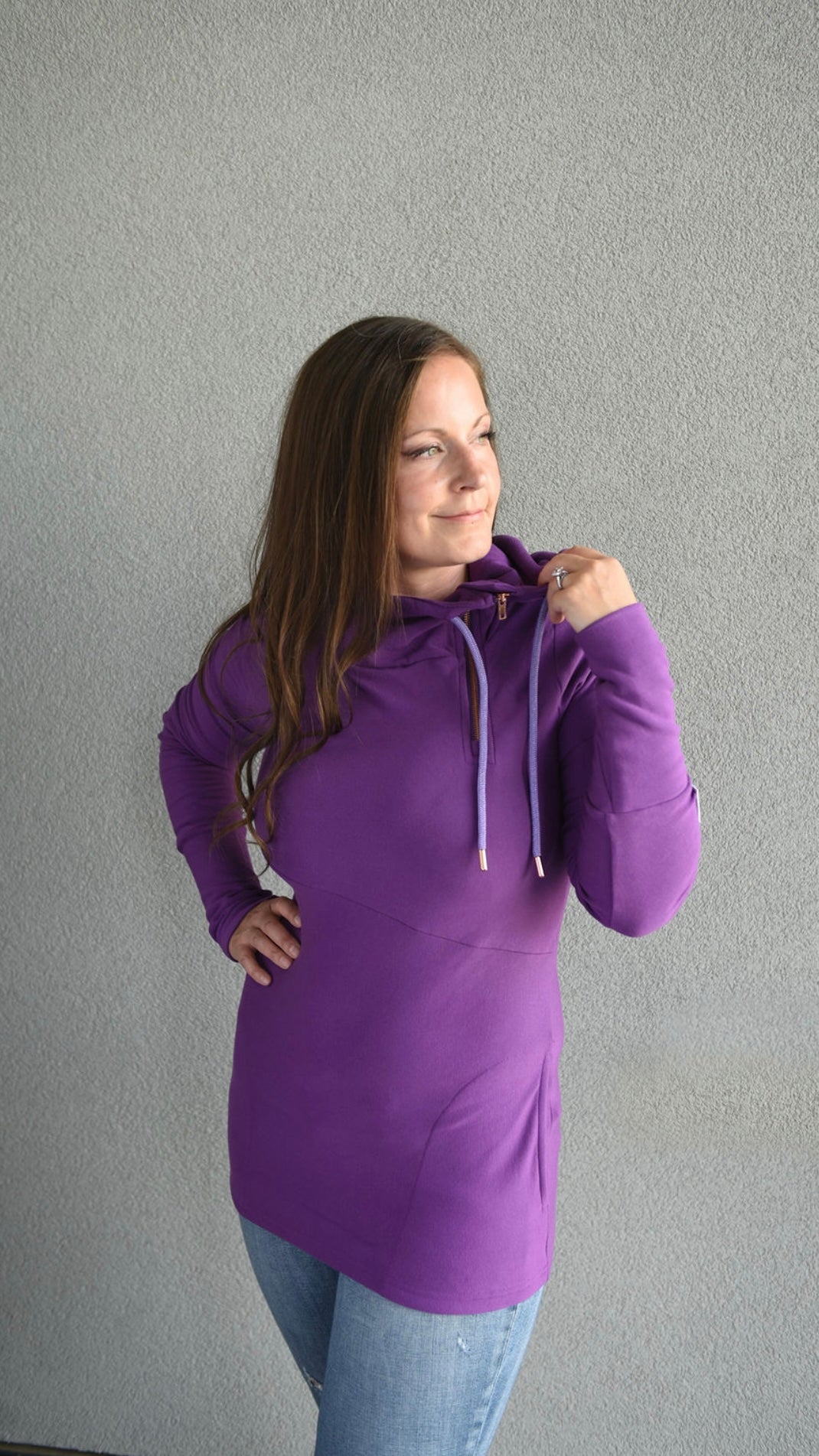 Pink Cement- 1/4 Zip- Deep Purple with Purple-FINAL SALE