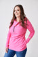 Pink Cement- 1/4 Zip- Fandango Pink with Black