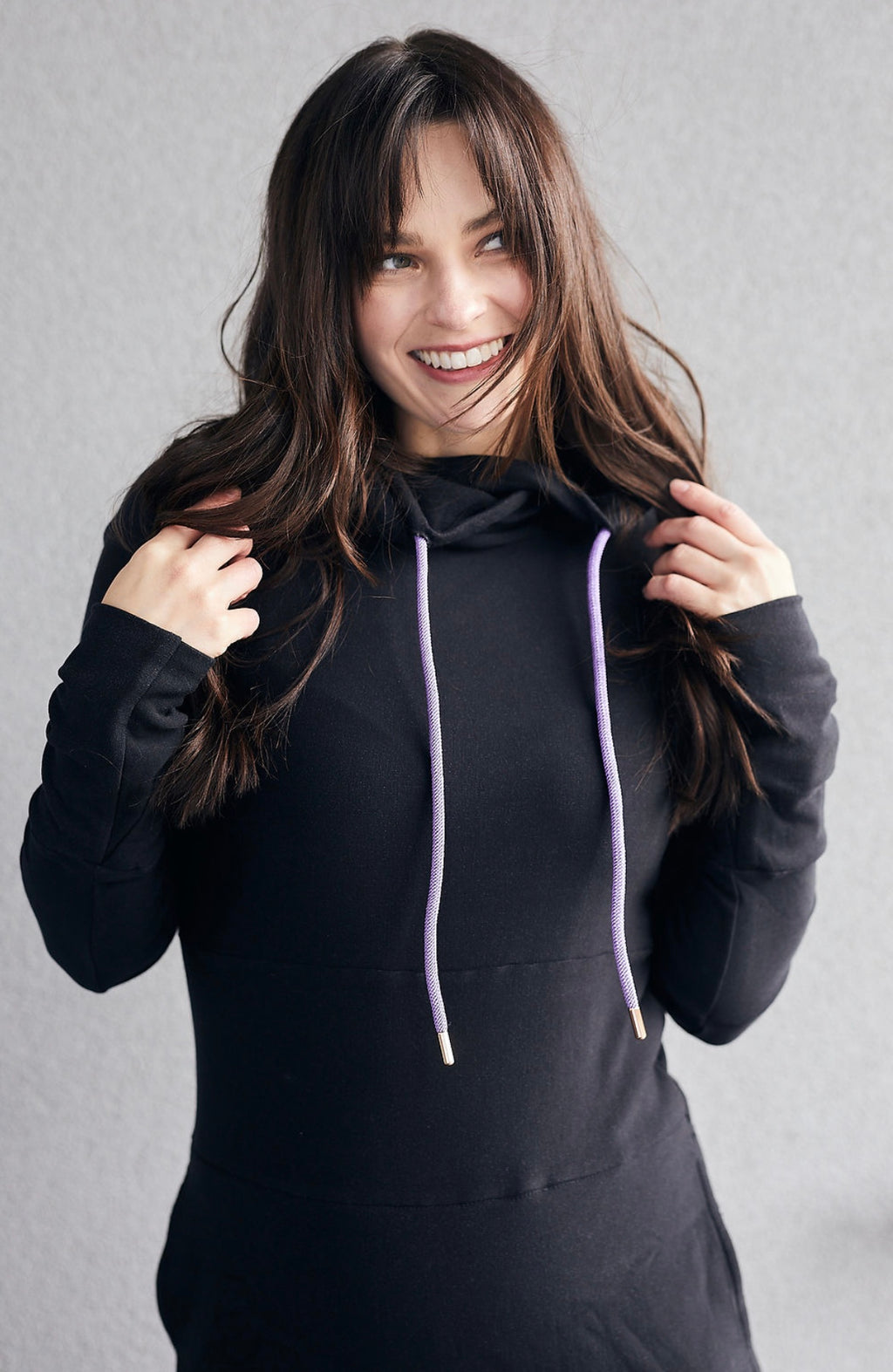 Pink Cement- Hoody- Black with Purple