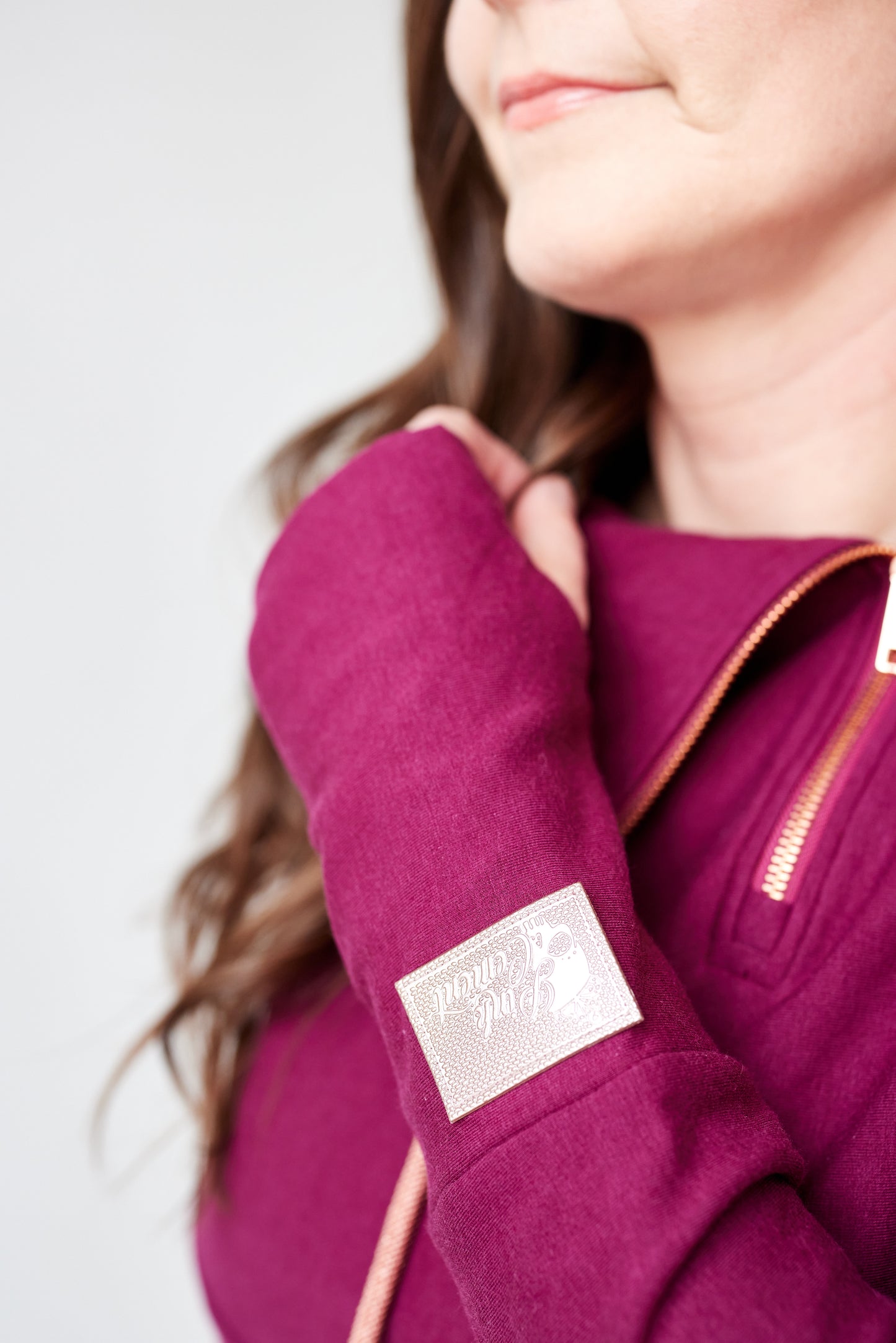 Pink Cement- 1/4 Zip- Merlot with Rose Gold