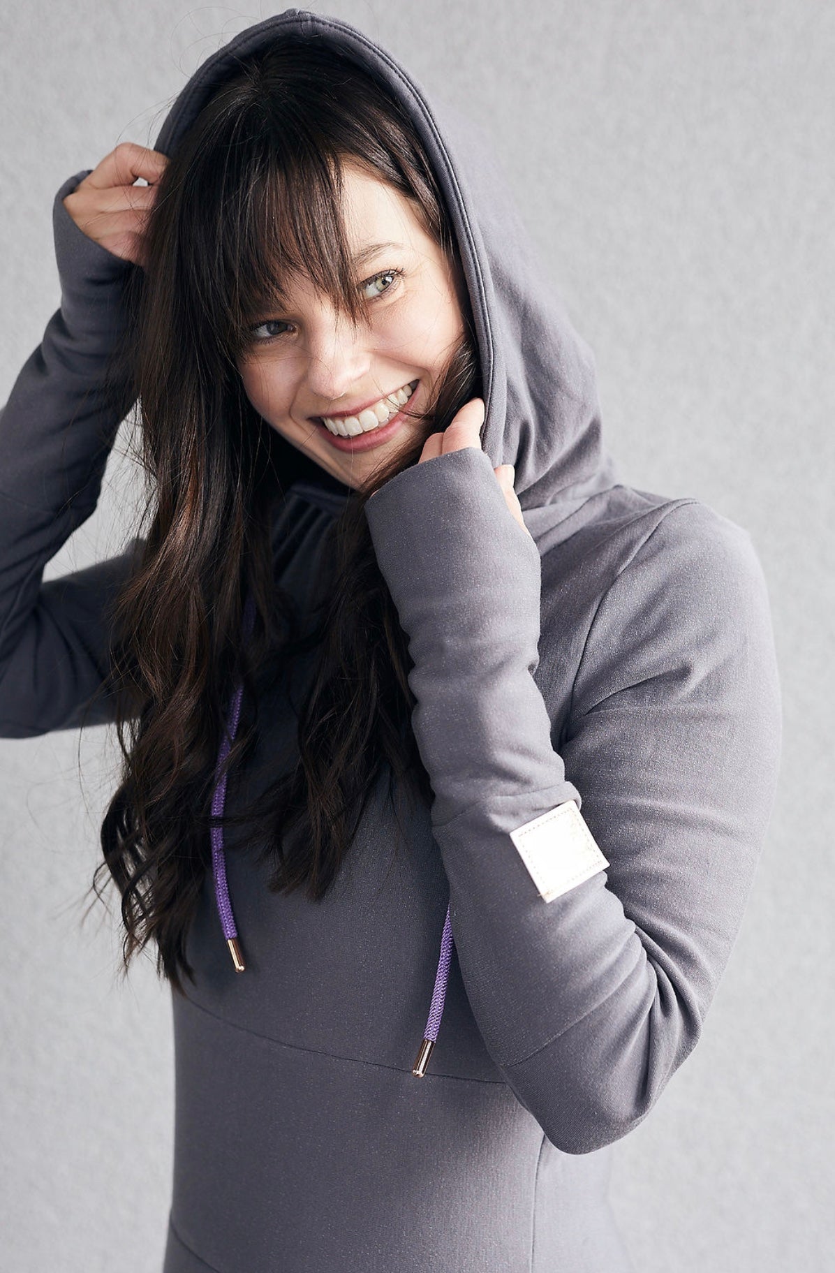 Pink Cement- Hoody- Grey with Purple-FINAL SALE