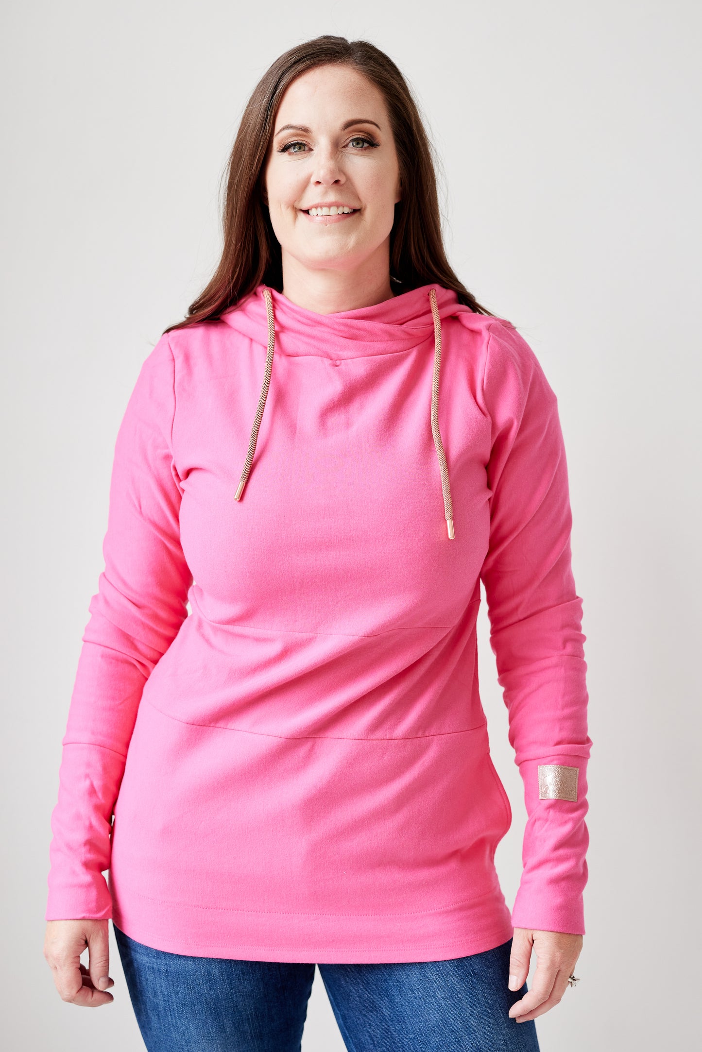 Pink Cement- Hoody- Fandango Pink with Rose Gold