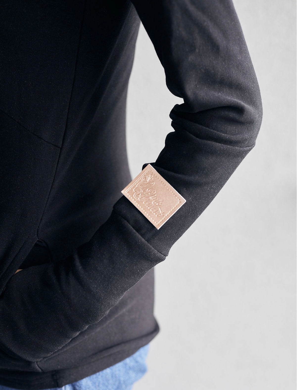 Pink Cement- 1/4 Zip- Black with Rose Gold