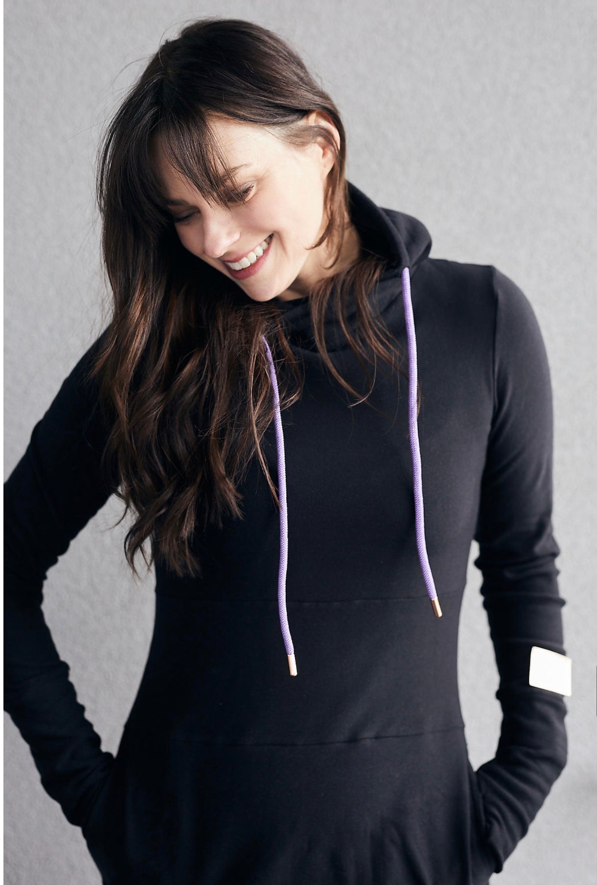 Pink Cement- Hoody- Black with Purple