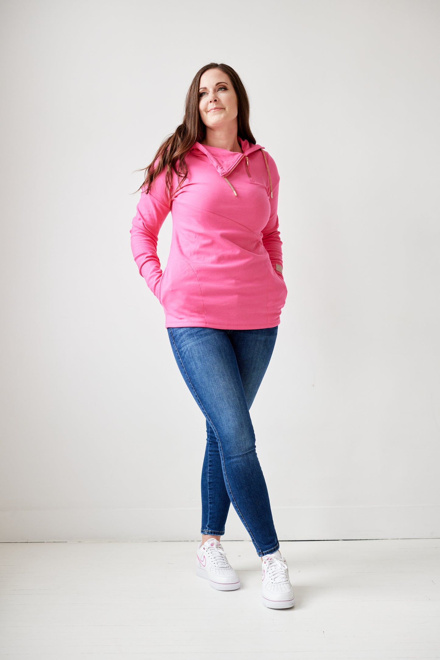 Pink Cement- 1/4 Zip- Fandango Pink with Rose Gold