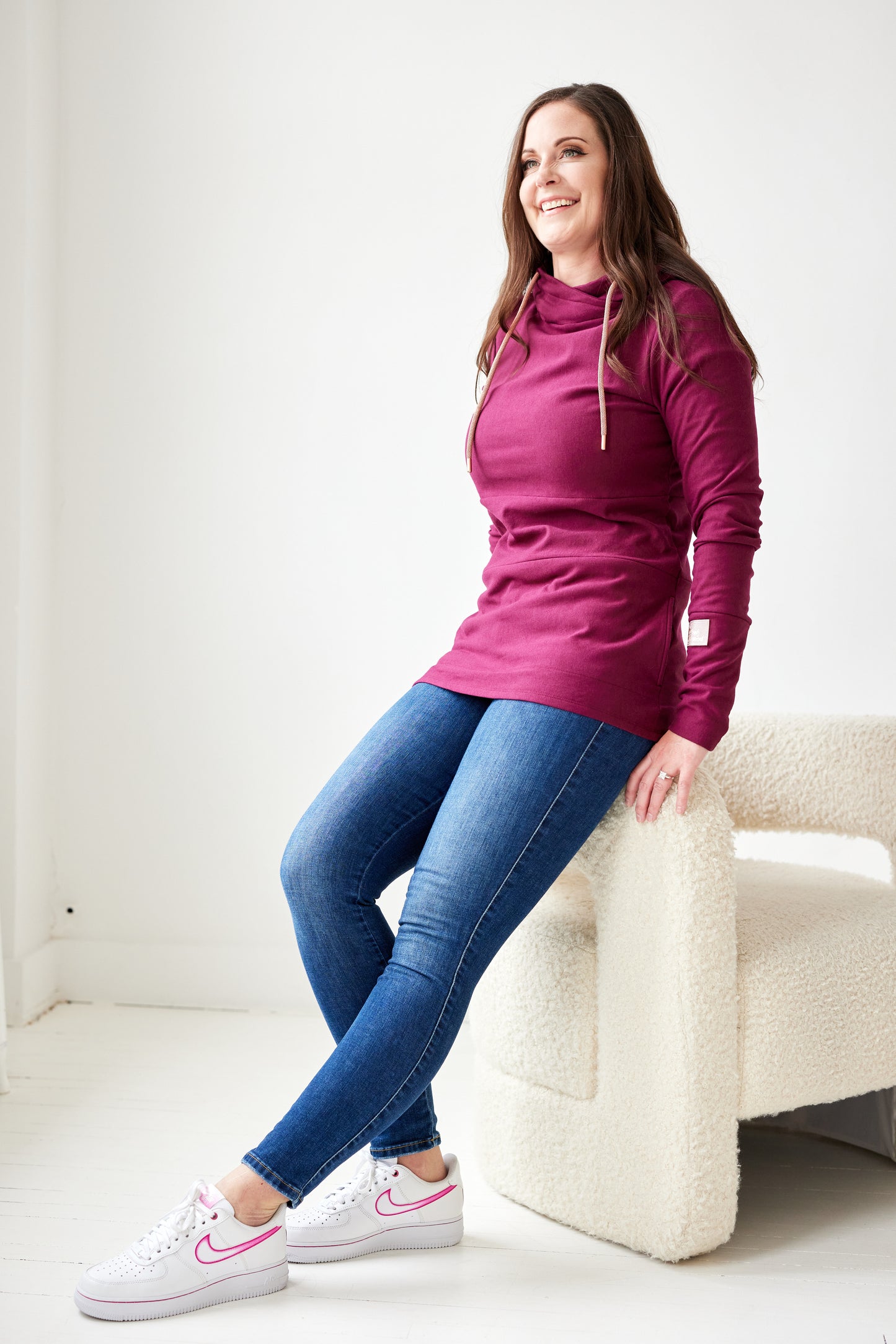 Pink Cement- Hoody- Merlot with Rose Gold
